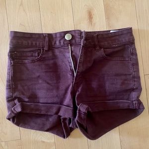 American Eagle Maroon Jean Shorts